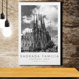 Sagrada Familia Barcelona Spain Black And White Art Canvas Prints Wall Art Home Decor