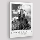 Sagrada Familia Barcelona Spain Black And White Art Canvas Prints Wall Art Home Decor