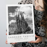 Sagrada Familia Barcelona Spain Black And White Art Canvas Prints Wall Art Home Decor