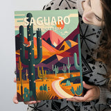 Saguaro National Park Retro Art Print ,City Art Print, Large Canvas, Canvas Print Wall Art Home Decor