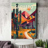 Saguaro National Park Retro Art Print ,City Art Print, Large Canvas, Canvas Print Wall Art Home Decor