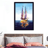 Sailboat At Sea Framed Wall Art - Framed Prints, Print for Sale, Painting Prints, Art Prints