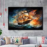 Sailboat In The Sunset Painting Framed Art Prints Wall Decor, Painting Art, Framed Picture