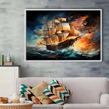 Sailboat In The Sunset Painting Framed Canvas Prints Wall Art Home Decor, Painting Canvas, Floating Frame