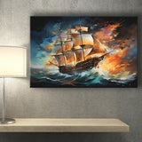 Sailboat In The Sunset Painting Canvas Prints Wall Art Home Decor, Painting Canvas, Living Room Wall Decor