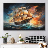 Sailboat In The Sunset Painting Canvas Prints Wall Art Home Decor, Painting Canvas, Living Room Wall Decor