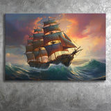 Sailboat In The Sunset Canvas Prints Wall Art Home Decor, Painting Canvas, Living Room Wall Decor