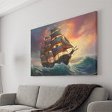 Sailboat In The Sunset Canvas Prints Wall Art Home Decor, Painting Canvas, Living Room Wall Decor