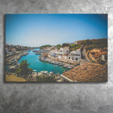 Sailing Boats in a Menorca Harbour Mediterranean Sea Canvas Prints Wall Art - Painting Prints, Wall Decor, Art Prints