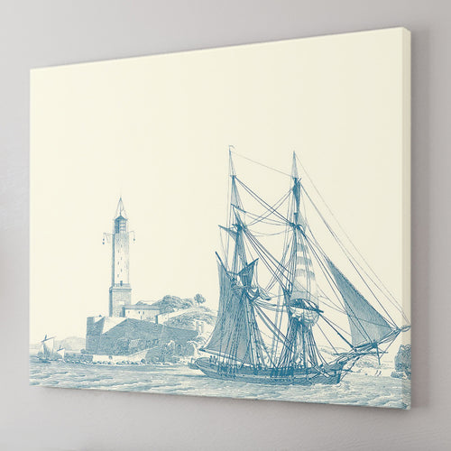 Sailing Ships In Blue I Canvas Wall Art - Canvas Prints, Prints For Sale, Painting Canvas,Canvas On Sale