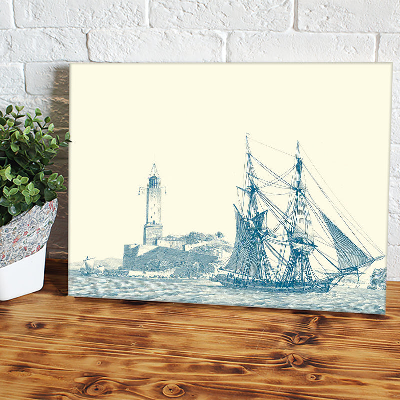 Sailing Ships In Blue I Canvas Wall Art - Canvas Prints, Prints For Sale, Painting Canvas,Canvas On Sale