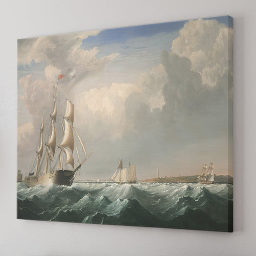 Sailing Ships Off The New England Coast C1855 Canvas Wall Art - Canvas Prints, Prints For Sale, Painting Canvas,Canvas On Sale