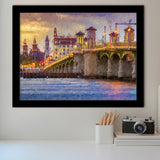 Saint Augustine City at Sunset Saint Augustine Framed Art Prints Wall Decor - Painting Prints, Framed Picture, Home Decor
