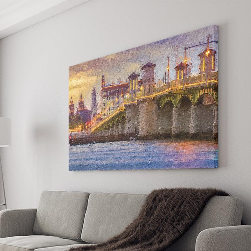 Saint Augustine City at Sunset Saint Augustine Canvas Prints Wall Art Decor - Paiting Canvas, Art Prints, Wall Decor, For Sale