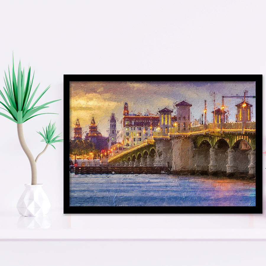 Saint Augustine City at Sunset Saint Augustine Framed Art Prints Wall Decor - Painting Prints, Framed Picture, Home Decor