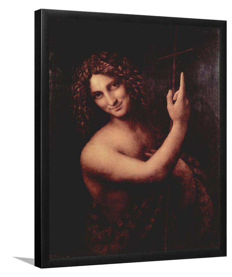 Saint John The Baptist By Leonardo Da Vinci-Art Print,Frame Art,Plexiglass Cover
