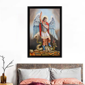 Saint Michael Archangel Painting Related Canvas Wall Art - Framed Art, Framed Canvas, Painting Canvas