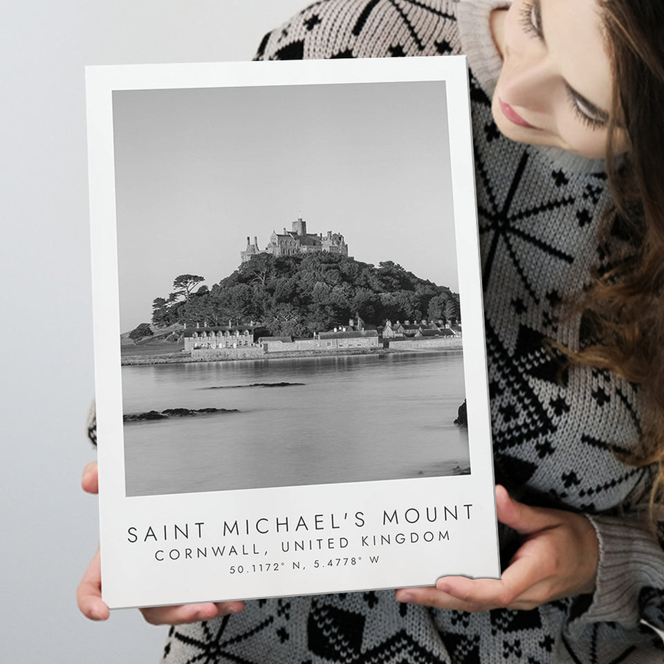 Saint Michael'S Mount Travel Art Black And White Decor Canvas Prints Wall Art Home Decor