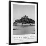 Saint Michael'S Mount Travel Art Black And White Decor Framed Art Prints Wall Art Decor, Framed Picture