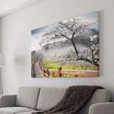 Sakura Mountain Canvas Prints Wall Art Decor - Painting Canvas,Home Decor, Ready to Hang