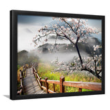 Sakura Mountain Framed Art Prints Wall Art Decor, Framed Picture, Home Decor