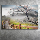 Sakura Mountain Canvas Prints Wall Art Decor - Painting Canvas,Home Decor, Ready to Hang