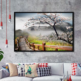 Sakura Mountain Framed Art Prints Wall Art Decor, Framed Picture, Home Decor