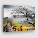 Sakura Mountain Canvas Prints Wall Art Decor - Painting Canvas,Home Decor, Ready to Hang