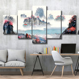 Sakura Canvas Landscape 5 Piece Canvas Prints Wall Art Decor, Multi Panels, Mixed Canvas