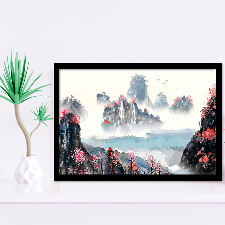 Sakura Canvas Landscape Framed Art Prints Wall Art Decor, Framed Picture, Home Decor