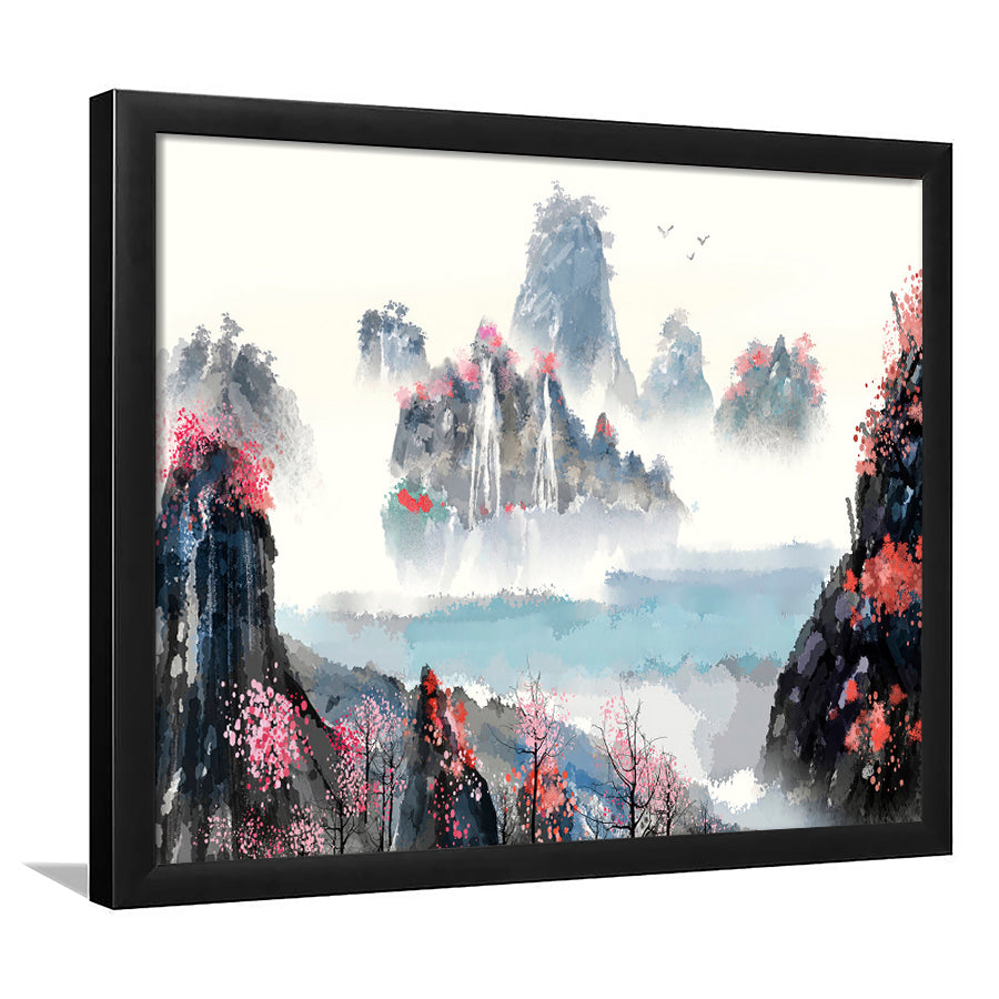 Sakura Canvas Landscape Framed Art Prints Wall Art Decor, Framed Picture, Home Decor