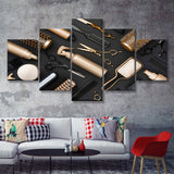 Salon Tools Shop Decor 5 Pieces Canvas Prints Wall Art - Painting Canvas, Multi Panels, Wall Decor