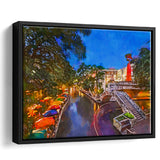 San Antonio Texas Usa Cityscape River City Art Watercolor Framed Canvas Prints Wall Art Home Decor,Floating Frame