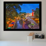 San Antonio Texas Usa Cityscape River City Art Watercolor Framed Art Prints Wall Art Decor,Framed Picture