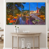 San Antonio Texas Usa Cityscape River 5 Pieces Extra Large Canvas Prints Wall Art Home Decor