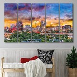San Antonio Texas Usa Downtown Skyline 5 Pieces Extra Large Canvas Prints Wall Art Home Decor