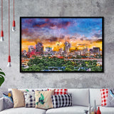 San Antonio Texas Usa Downtown Skyline City Art Watercolor Framed Art Prints Wall Art Decor,Framed Picture