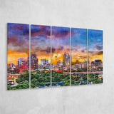 San Antonio Texas Usa Downtown Skyline 5 Pieces Extra Large Canvas Prints Wall Art Home Decor