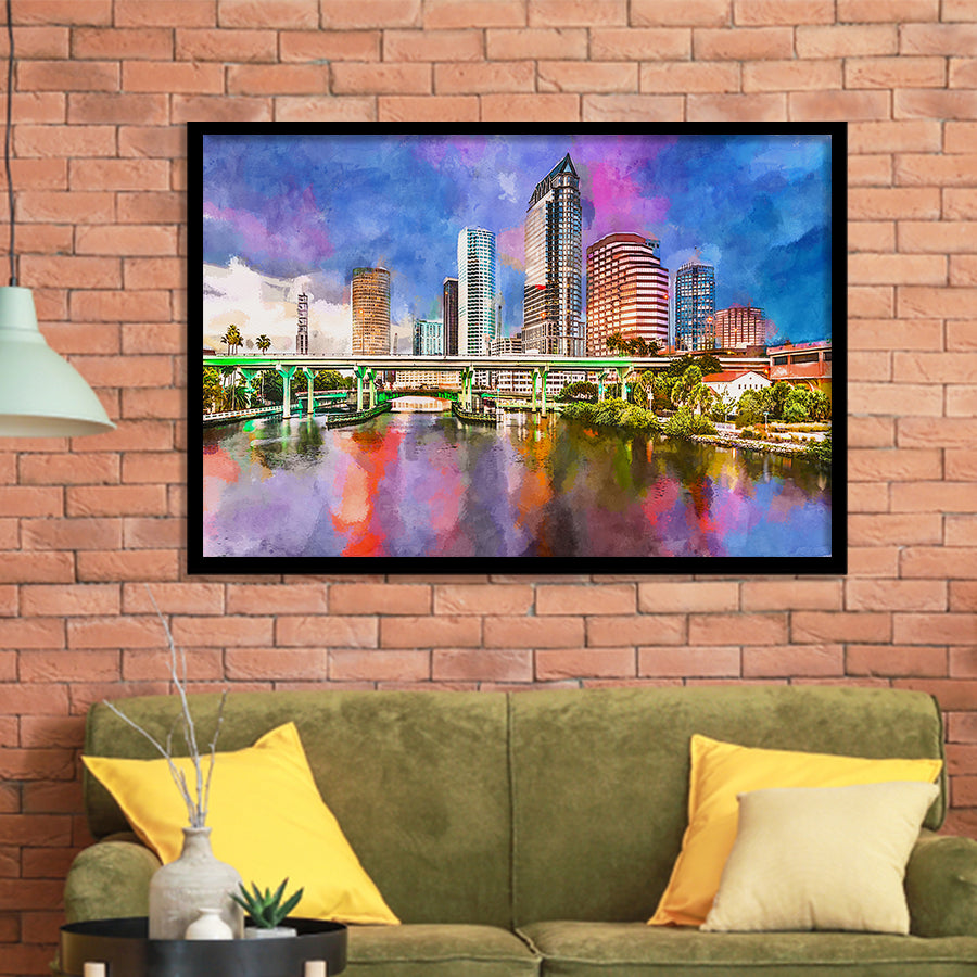 San Juan Puerto Rico Caribbean Coast City Art Watercolor Framed Art Prints Wall Art Decor,Framed Picture
