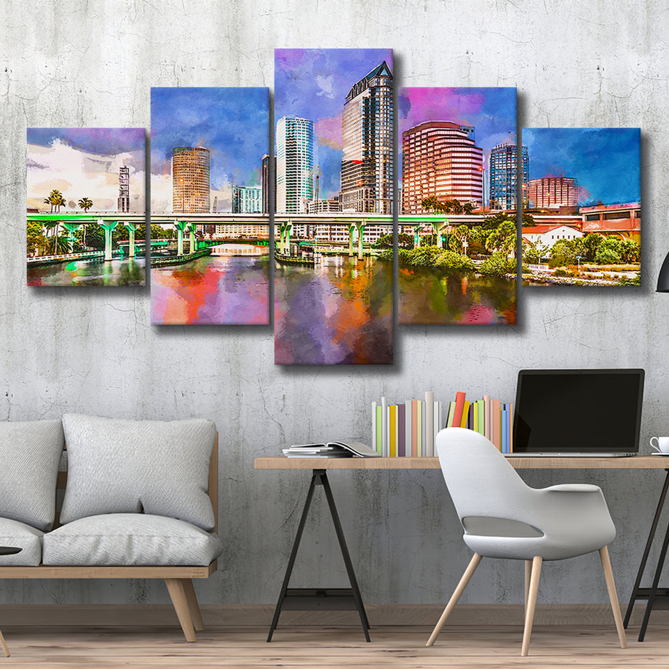 San Juan Puerto Rico Caribbean Coast 5 Pieces Mixed Canvas Prints Wall Art Home Decor