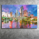 San Juan Puerto Rico Caribbean Coast City Art Watercolor Canvas Prints Wall Art Home Decor, Large Canvas