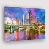 San Juan Puerto Rico Caribbean Coast City Art Watercolor Canvas Prints Wall Art Home Decor, Large Canvas