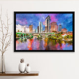 San Juan Puerto Rico Caribbean Coast City Art Watercolor Framed Canvas Prints Wall Art Home Decor,Floating Frame