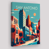 San Antonio Texas Retro Art Print ,City Art Print, Large Canvas, Canvas Print Wall Art Home Decor