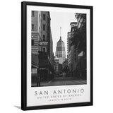 San Antonio, Usa Black And White Art Framed Art Prints Wall Art Decor, Framed Picture