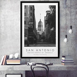 San Antonio, Usa Black And White Art Framed Art Prints Wall Art Decor, Framed Picture