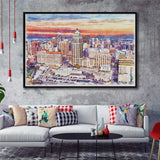 San Antonio Watercolor San Antonio Texas, Sport Art Prints Fan Gift, Framed Canvas Prints Wall Art Decor