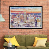 San Antonio Watercolor San Antonio Texas, Sport Prints Fan Gift, Framed Art Prints Wall Art Decor
