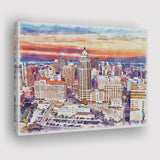 San Antonio Watercolor San Antonio Texas, Sport Art Prints Fan Gift, Canvas Prints Wall Art Decor