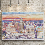 San Antonio Watercolor San Antonio Texas, Sport Art Prints Fan Gift, Canvas Prints Wall Art Decor